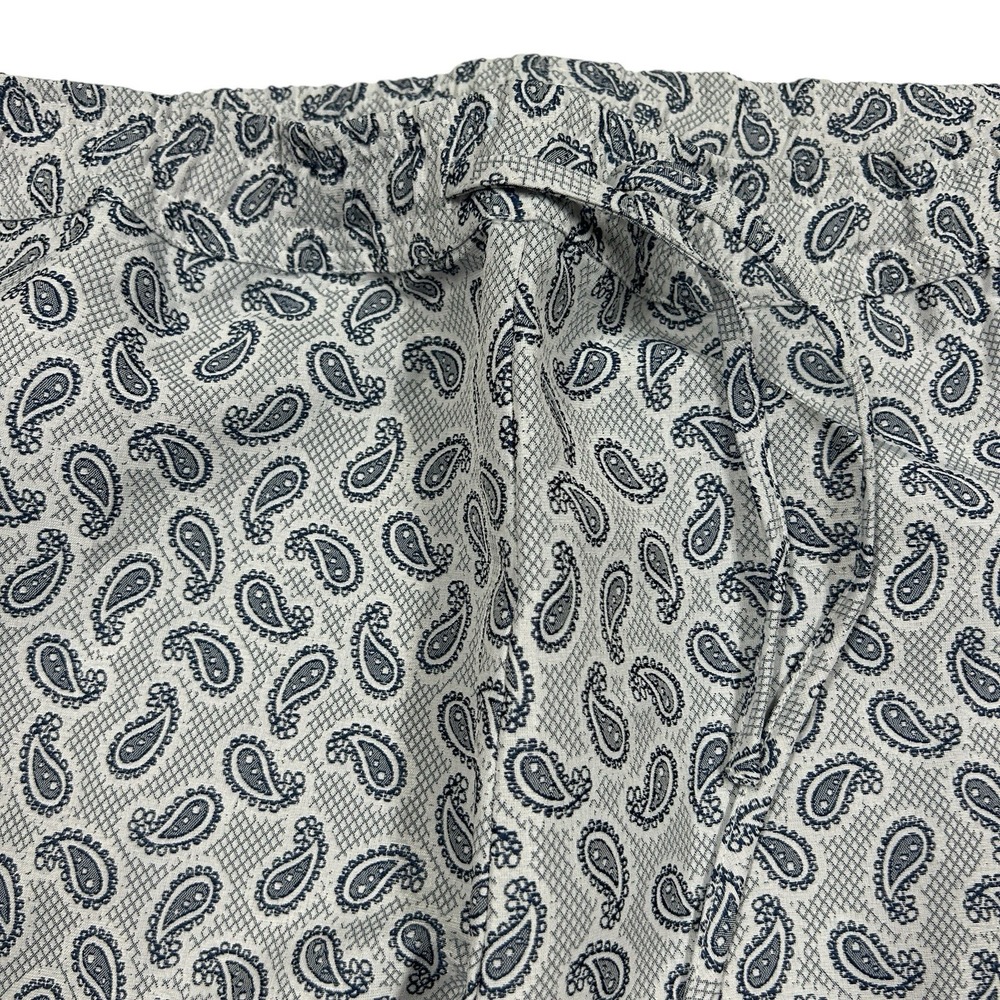 Buru Women's Pants Size Large Blue Paisley Print Cotton Lounge Bootcut Casual - Picture 5 of 10